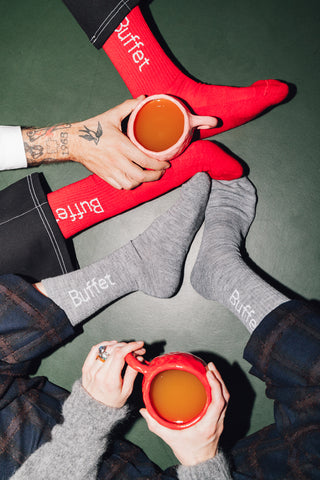 Heather grey merino wool socks