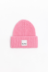 Pink chunky mohair beanie