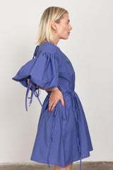 Violet short drawstring dress