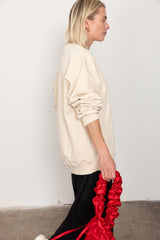 Beige unisex sweatshirt