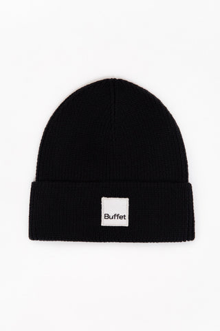 Black classic merino beanie