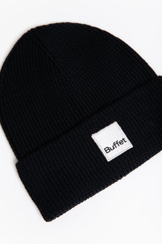 Black classic merino beanie