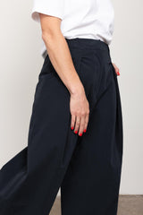 Black wide tailored trousers