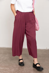 Raspberry cropped trousers