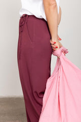 Raspberry cropped trousers