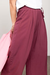 Raspberry cropped trousers