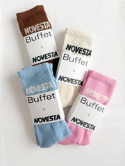 Off-white rib logo socks