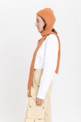 Rust alpaca balaclava scarf