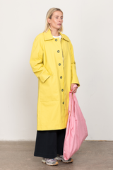 Yellow rubberized car coat