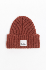 Brown chunky mohair beanie