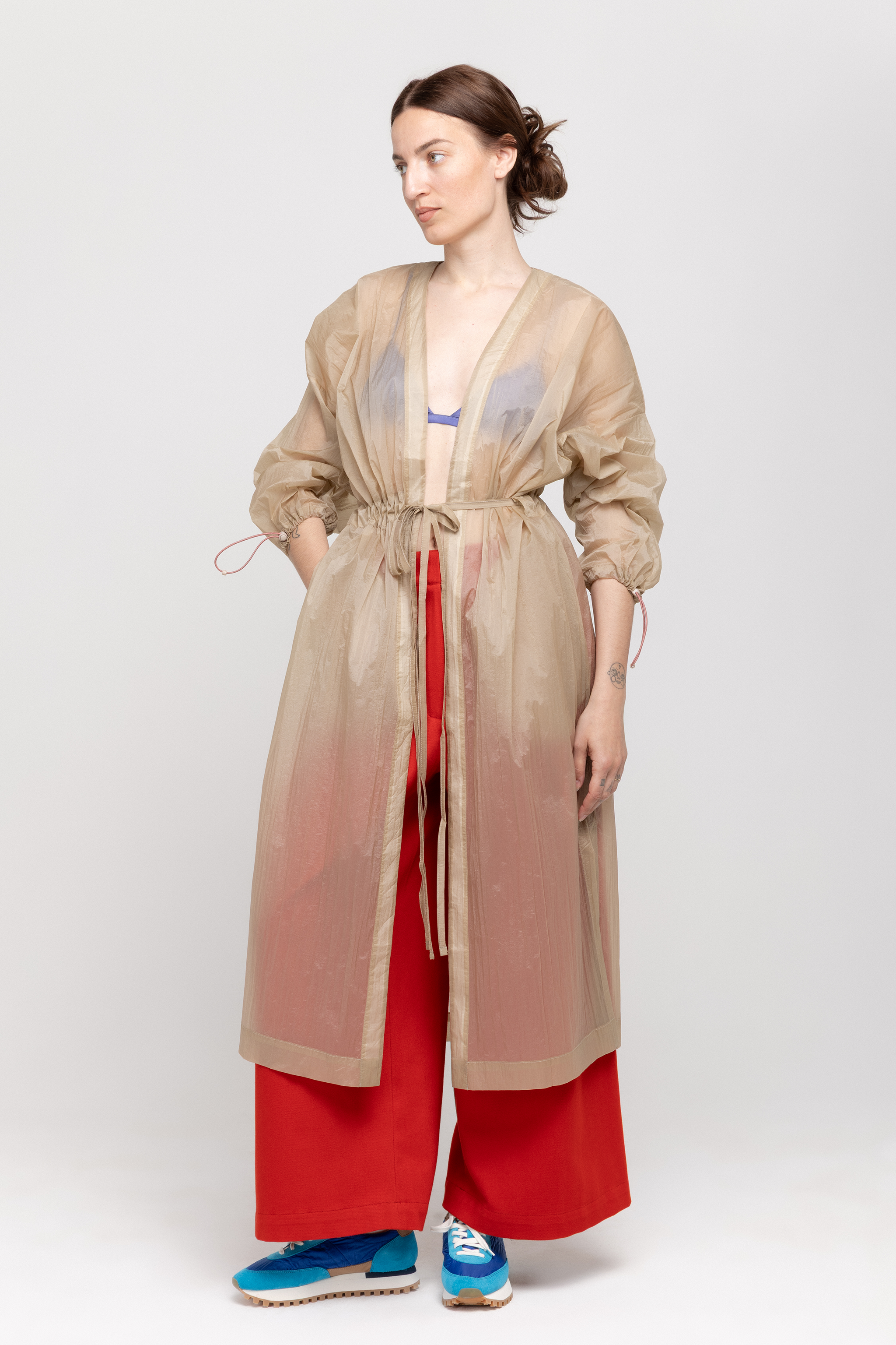 Light beige kimono coat