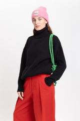 Black merino turtleneck sweater