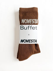 Brown rib logo socks