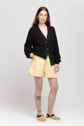 Yellow elasticated shorts