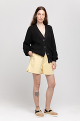Black cotton wool cardigan