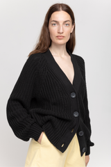 Black cotton wool cardigan