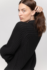 Black cotton wool cardigan