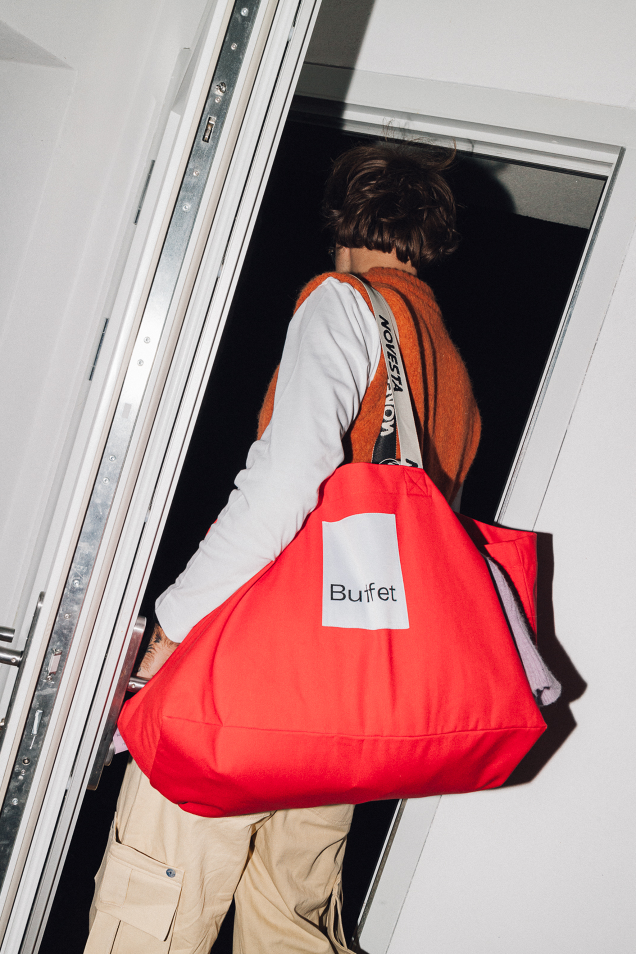 Buffet x Novesta red carry all bag