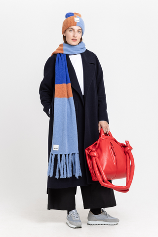 Colorblock alpaca maxi scarf