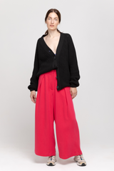 Fuchsia wide tailored trousers