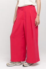 Fuchsia wide tailored trousers
