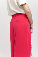 Fuchsia wide tailored trousers