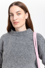 Melange grey alpaca sweater
