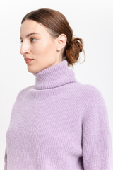 Lilac alpaca turtleneck sweater