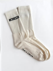 Off-white rib logo socks