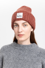 Brown chunky mohair beanie