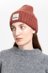 Brown chunky mohair beanie