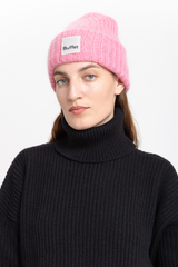 Pink chunky mohair beanie