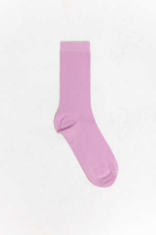 Pink basic rib socks