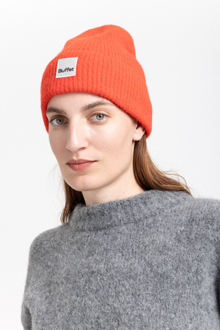 Red classic alpaca beanie