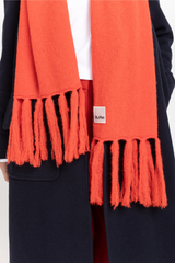 Red alpaca maxi scarf