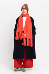 Red alpaca maxi scarf