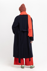 Red alpaca maxi scarf