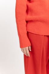 Red alpaca turtleneck sweater