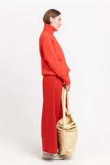 Red alpaca turtleneck sweater