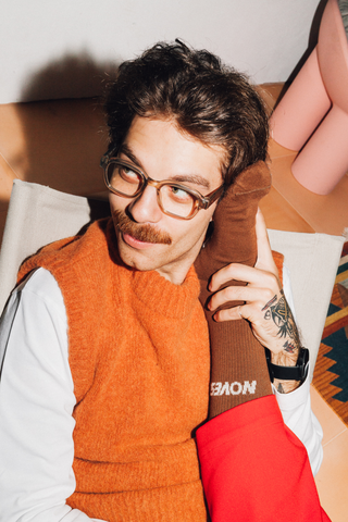 Rust alpaca vest