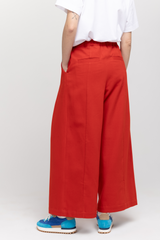 Red wide tailored trousers