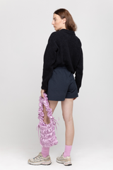 Black elasticated shorts