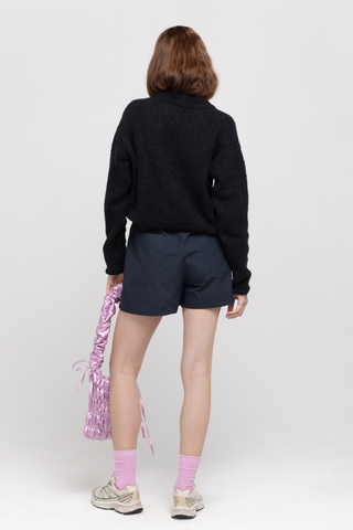 Black elasticated shorts