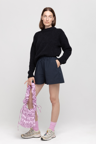 Black elasticated shorts