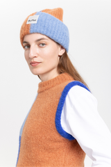 Color block alpaca vest