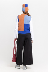 Color block alpaca vest