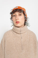 Orange classic alpaca beanie