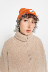 Orange classic alpaca beanie